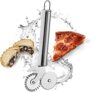 Cortador de Pizza e Massas com Carretilha Dupla em Aço Inox