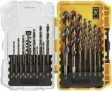 DEWALT Conjunto de brocas, 21 peças, ponto dividido de 135 graus, hélice de 31 graus, revestimento de óxido preto, para plástico, madeira e metal (DWA1181)