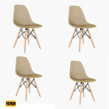 774.4 Kit 4 Cadeiras Eames Maglia Dsw Sala de Jantar Base de Madeira