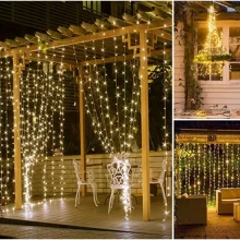 789 cortina 300 Leds 3×3 Metros Festa Casamento Eventos Natal Luz Amarelo